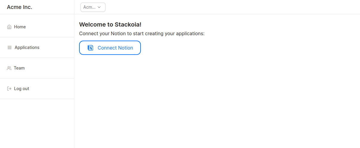 Stackoia Connect to Notion page